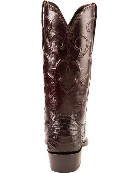 Image #7 - Lucchese Handmade 1883 Black Cherry Crocodile Belly Cowboy Boots - Medium Toe, , hi-res