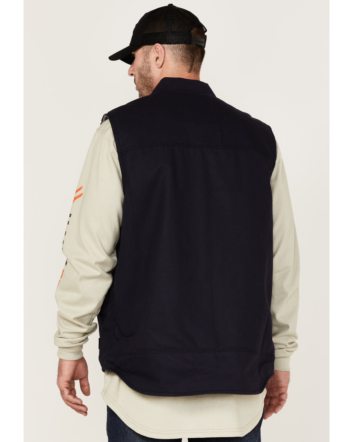 Image #4 - Hawx Men's FR Solid Zip-Front Insulated Work Vest - Tall, Navy, hi-res