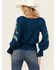 Image #4 - Shyanne Women's Challis Embroidered Long Sleeve Blouse, Dark Blue, hi-res
