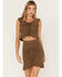 Shyanne Women's Off Shoulder Knit Top, Olive, hi-res