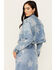 Image #4 - Vibrant Denim Women's Medium Wash Cropped Rhinestone Star Denim Jacket , , hi-res