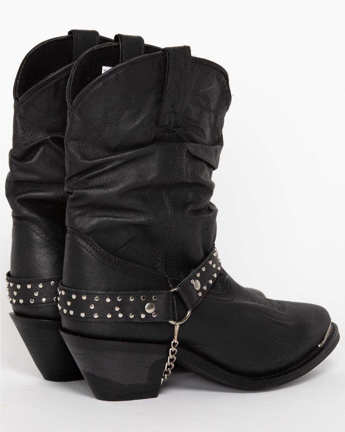 Image #3 - Shyanne Women's Tammye Slouch Harness Fashion Boots - Round Toe, Black, hi-res