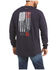 Ariat Men's FR Air On The Line Graphic Long Sleeve Work Shirt , Navy, hi-res