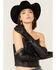 Understated Leather Women's Wild Cat Studded Leather Gloves, Black, hi-res