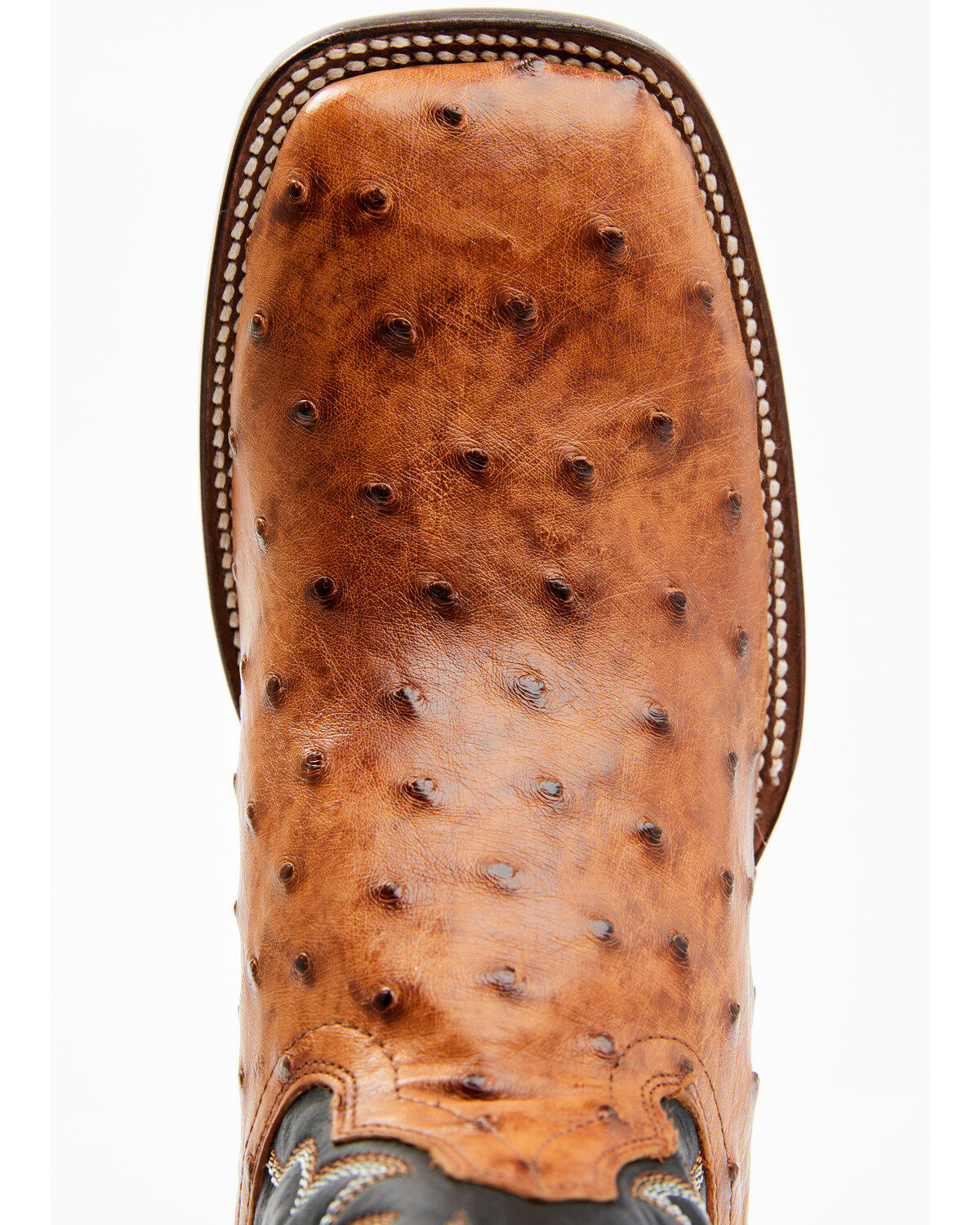Image #6 - Cody James Men's Full Quill Cognac Ostrich Exotic Western Boots - Broad Square Toe, Black, hi-res