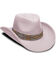 Nikki Beach Women's Moonstone Southwestern Band Wool Felt Western Fedora Hat , White, hi-res