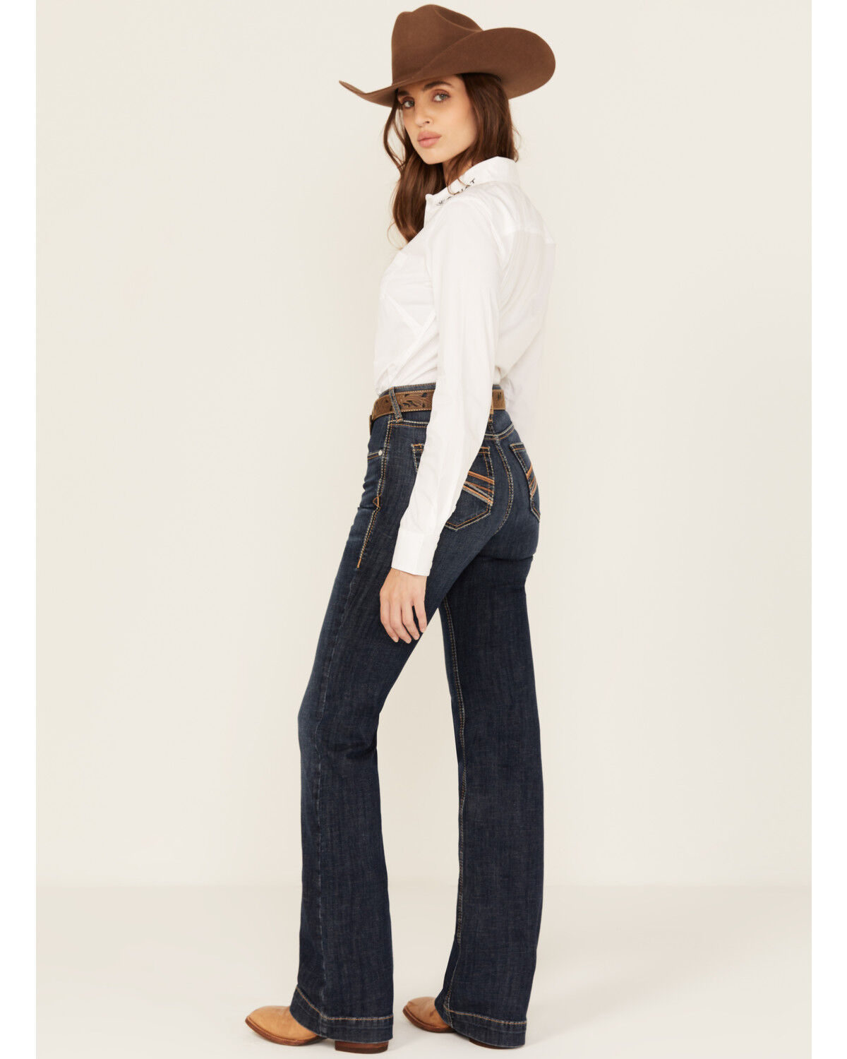 Product Name:  Ariat Women's Kimber Dark Wash High Rise Slim Trouser Stretch Denim Jeans