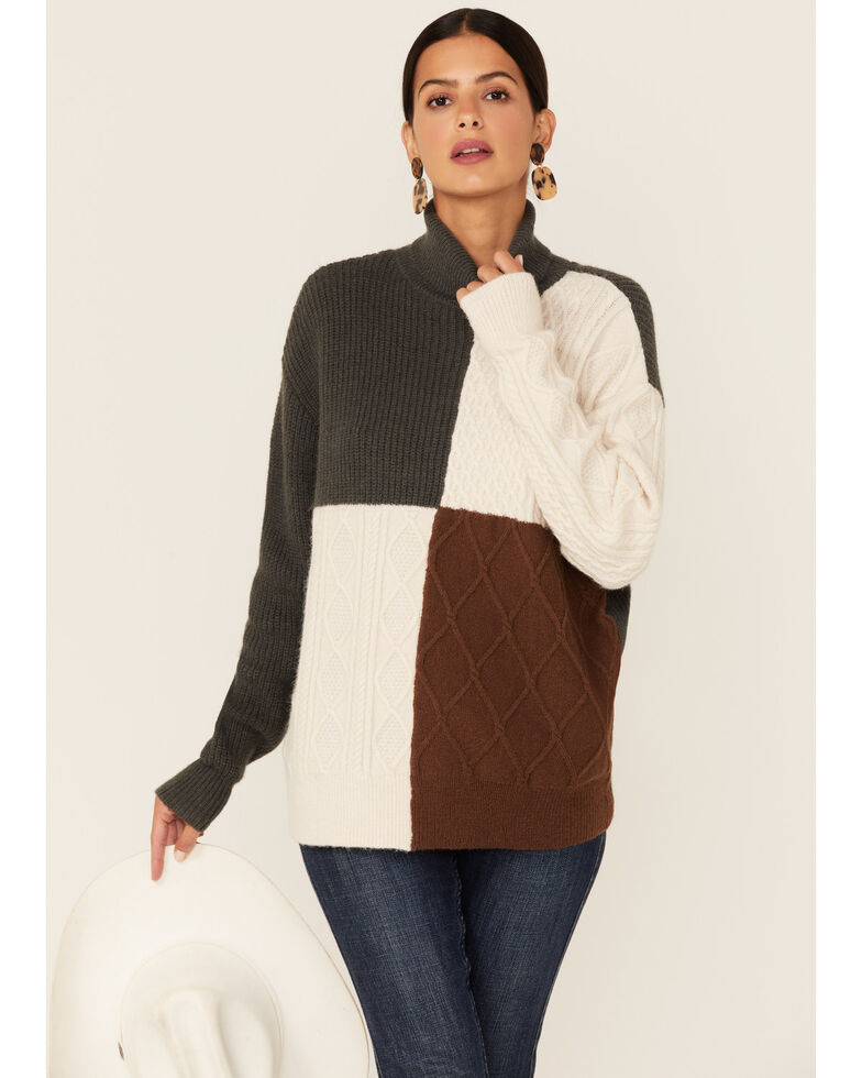 Wishlist Women's Colorblock Sweater, Cream, hi-res