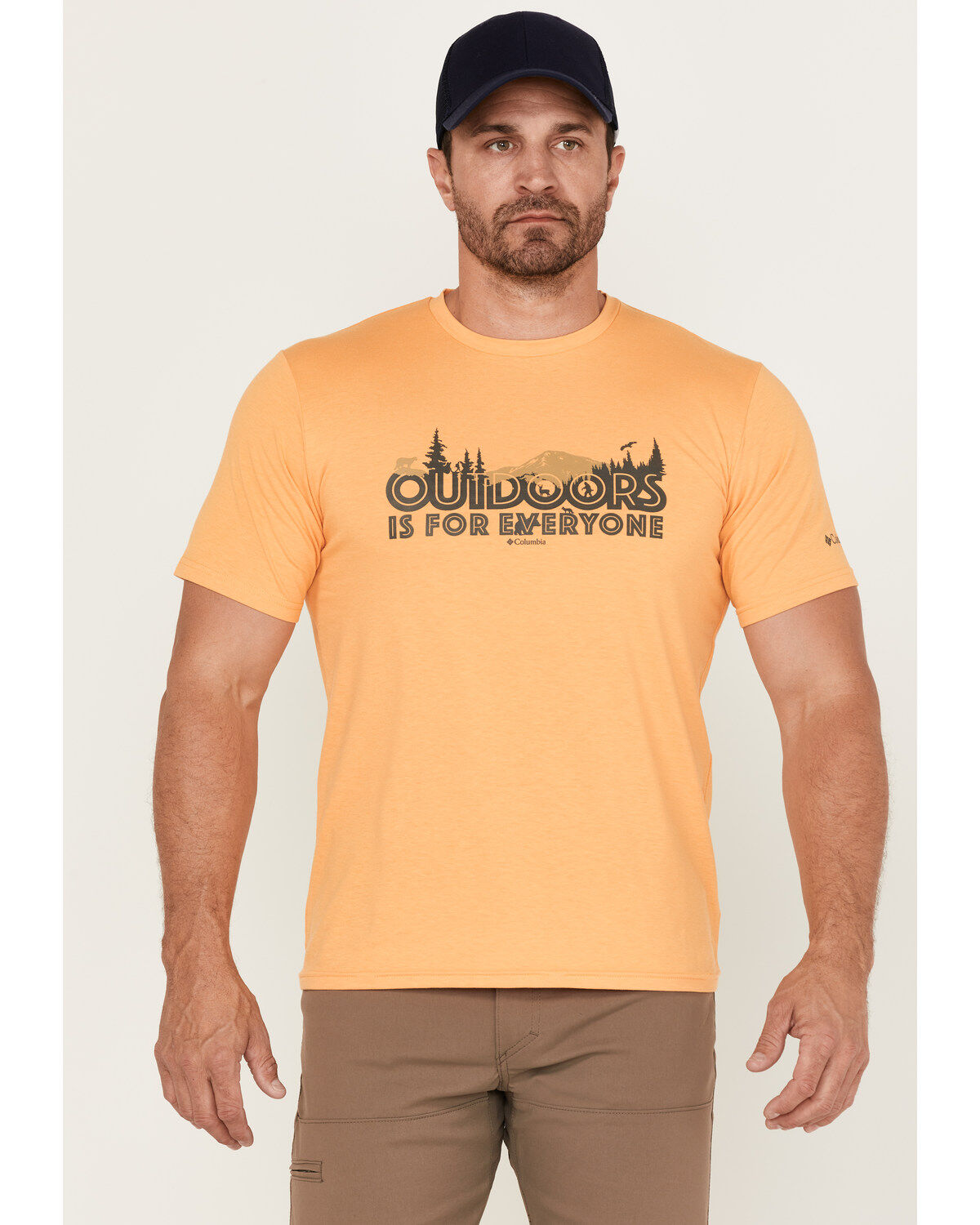 Image #1 - Columbia Men's All 4 Outdoors Logo Graphic T-Shirt, Orange, hi-res
