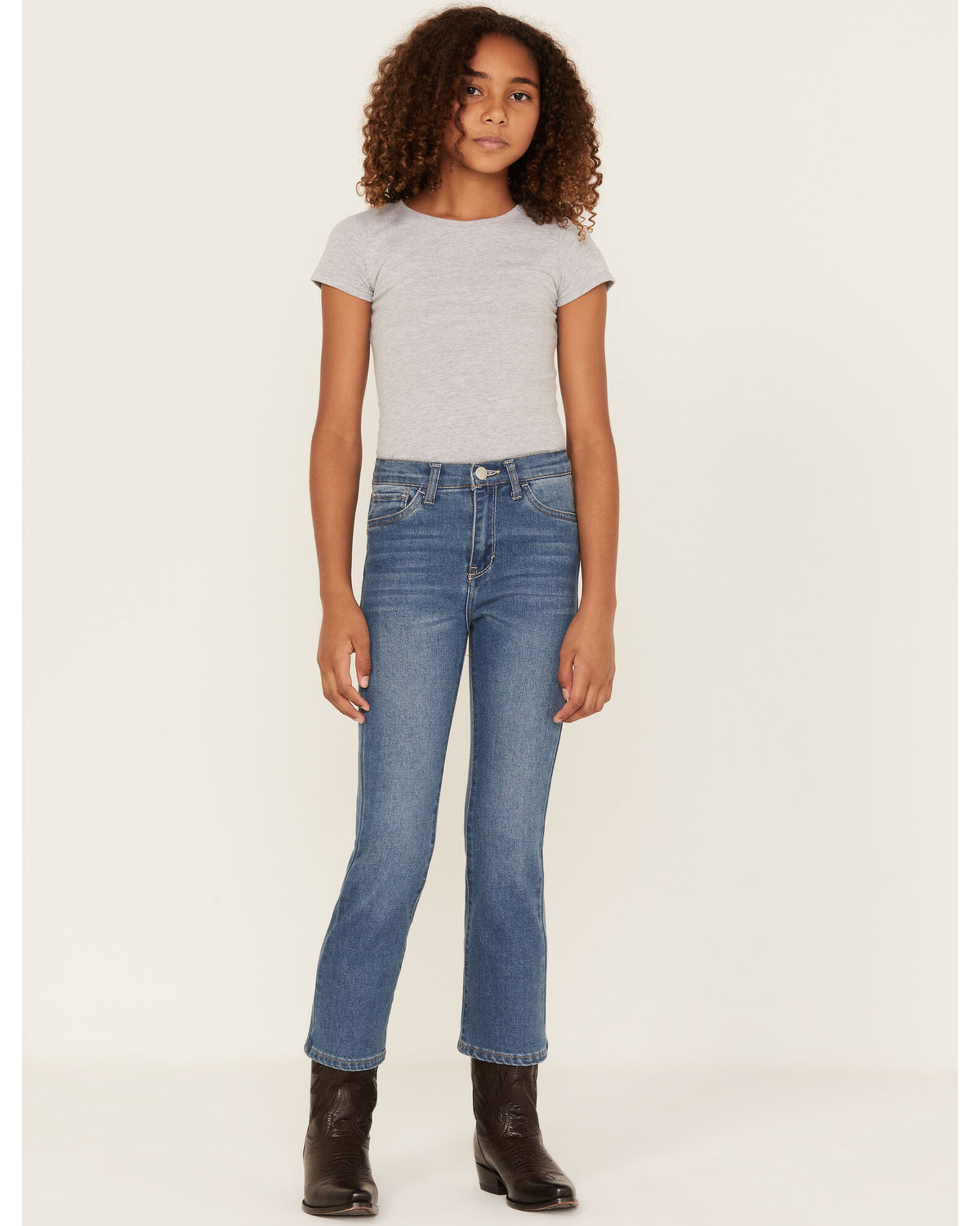 Levi s Girls Dark Wash High Rise Cropped Flare Jeans Boot Barn