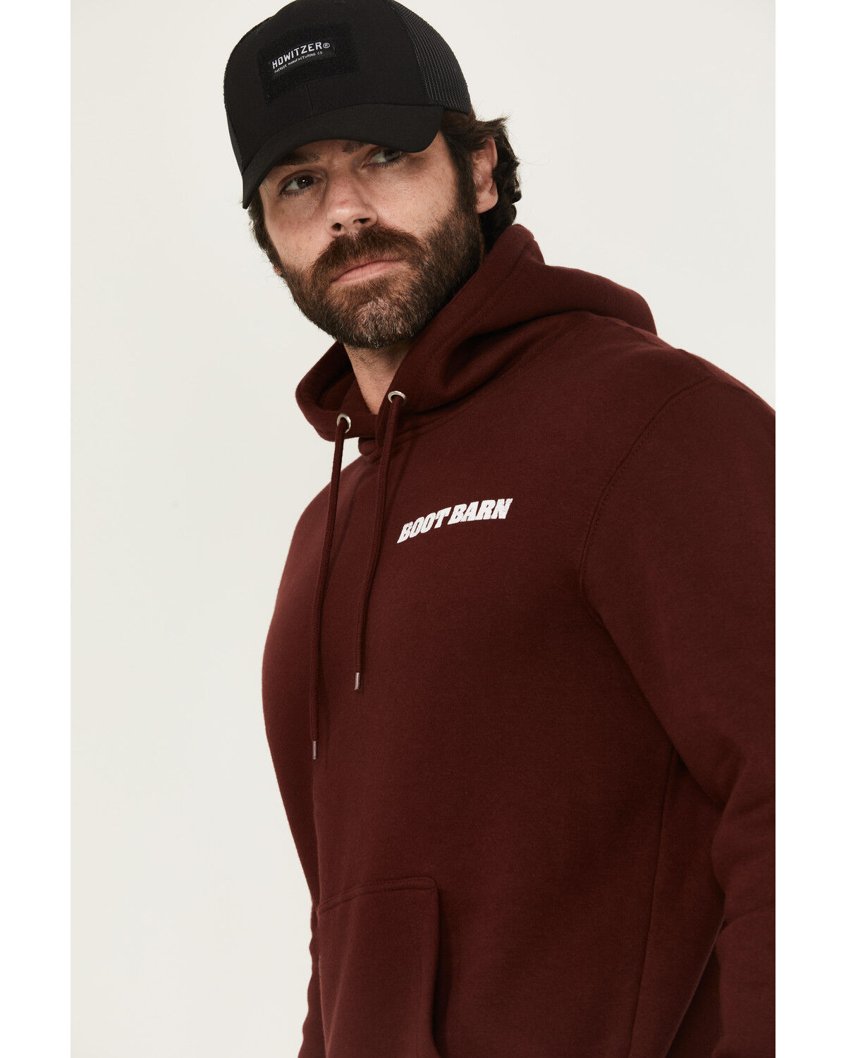 Image #3 - Boot Barn Men's American Classics Hooded Sweatshirt, Burgundy, hi-res