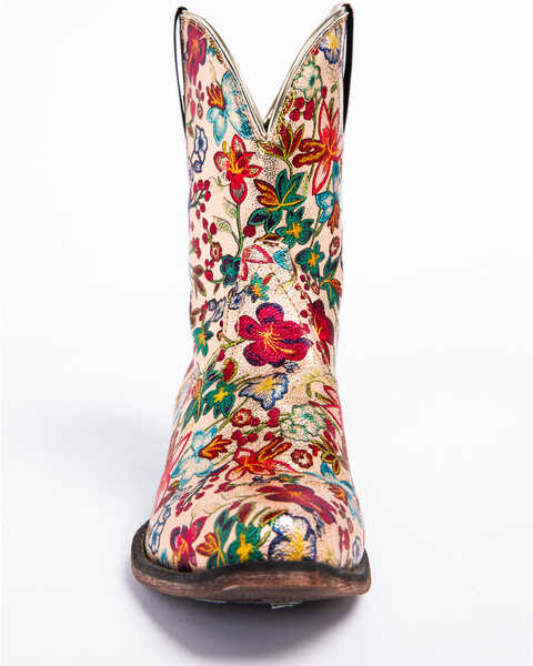 Image #4 - Roper Women's Ingrid Floral Western Booties - Snip Toe, Multi, hi-res