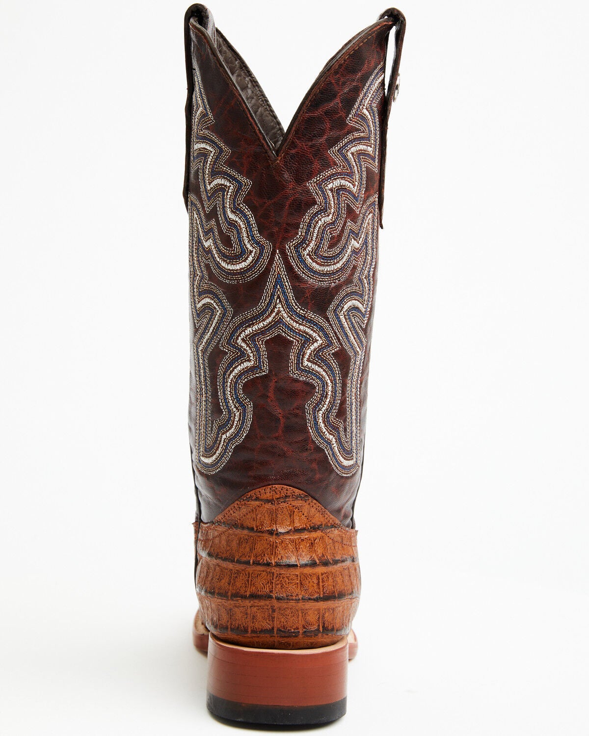 Image #5 - Tanner Mark Women's Caiman Print Western Boots - Broad Square Toe, Blue, hi-res