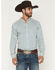 Image #1 - Ariat Men's Jaziel Southwest Diamond Long Sleeve Button-Down Fitted Western Shirt, White, hi-res