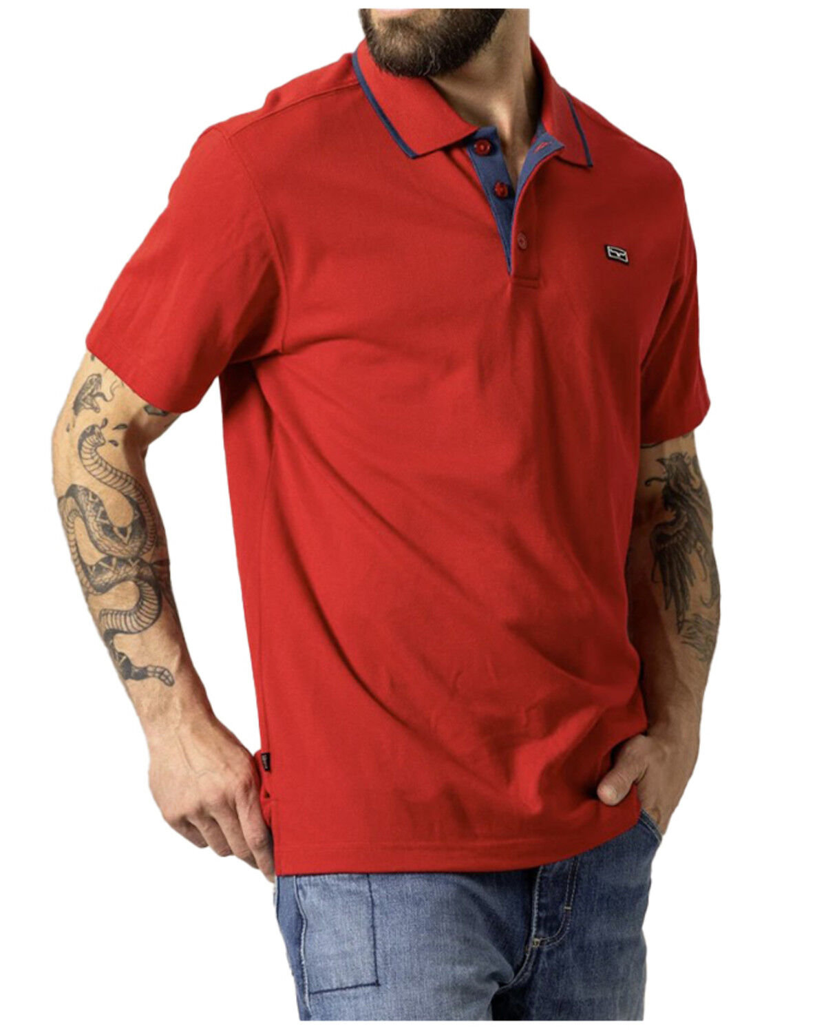 Image #3 - Kimes Ranch Men's El Capitan Short Sleeve Button-Down Polo Shirt, Red, hi-res
