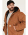 Image #2 - Carhartt Men's Flannel Lined Loose Fit Firm Duck Active Jacket - Big, Brown, hi-res