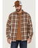 Image #1 - Brothers and Sons Men's Plaid Long Sleeve Button-Down Western Shirt, Brown, hi-res