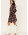 Image #4 - Wrangler Women's Jumbo Plaid Print Long Sleeve Western Mini Dress, Brown, hi-res
