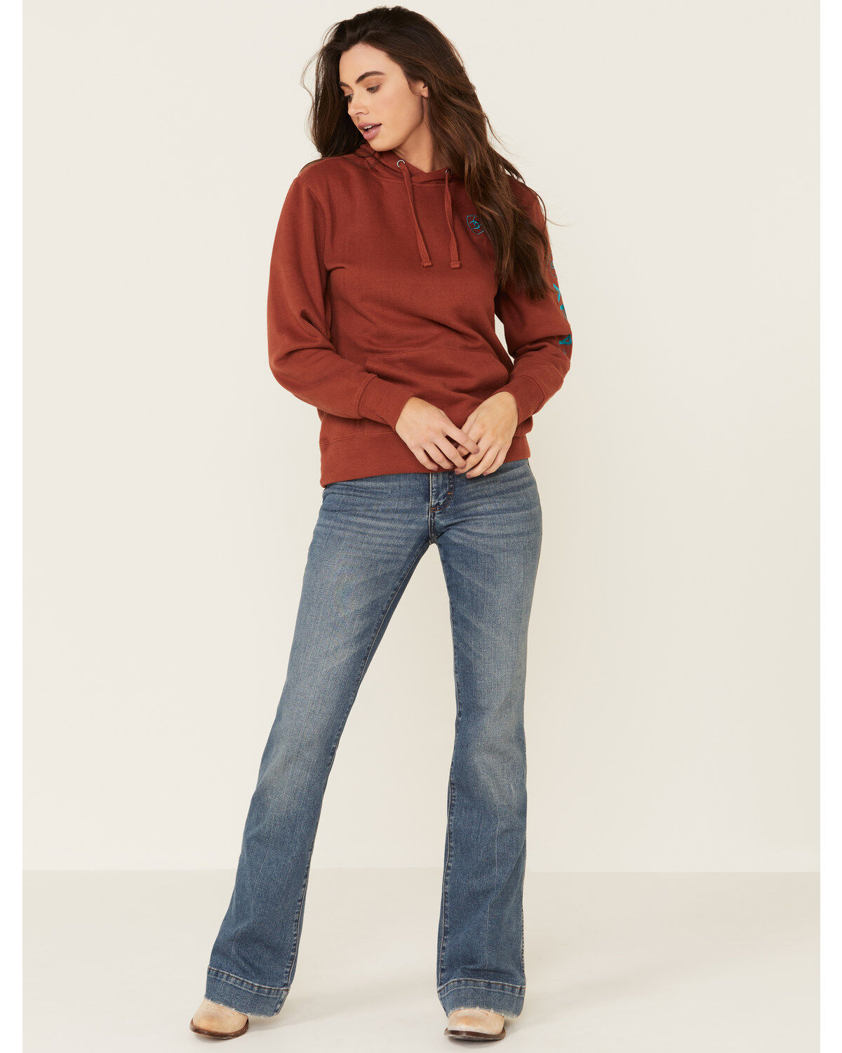 Image #2 - Ariat Women's Boot Barn Exclusive Embroidered Logo Hoodie, , hi-res