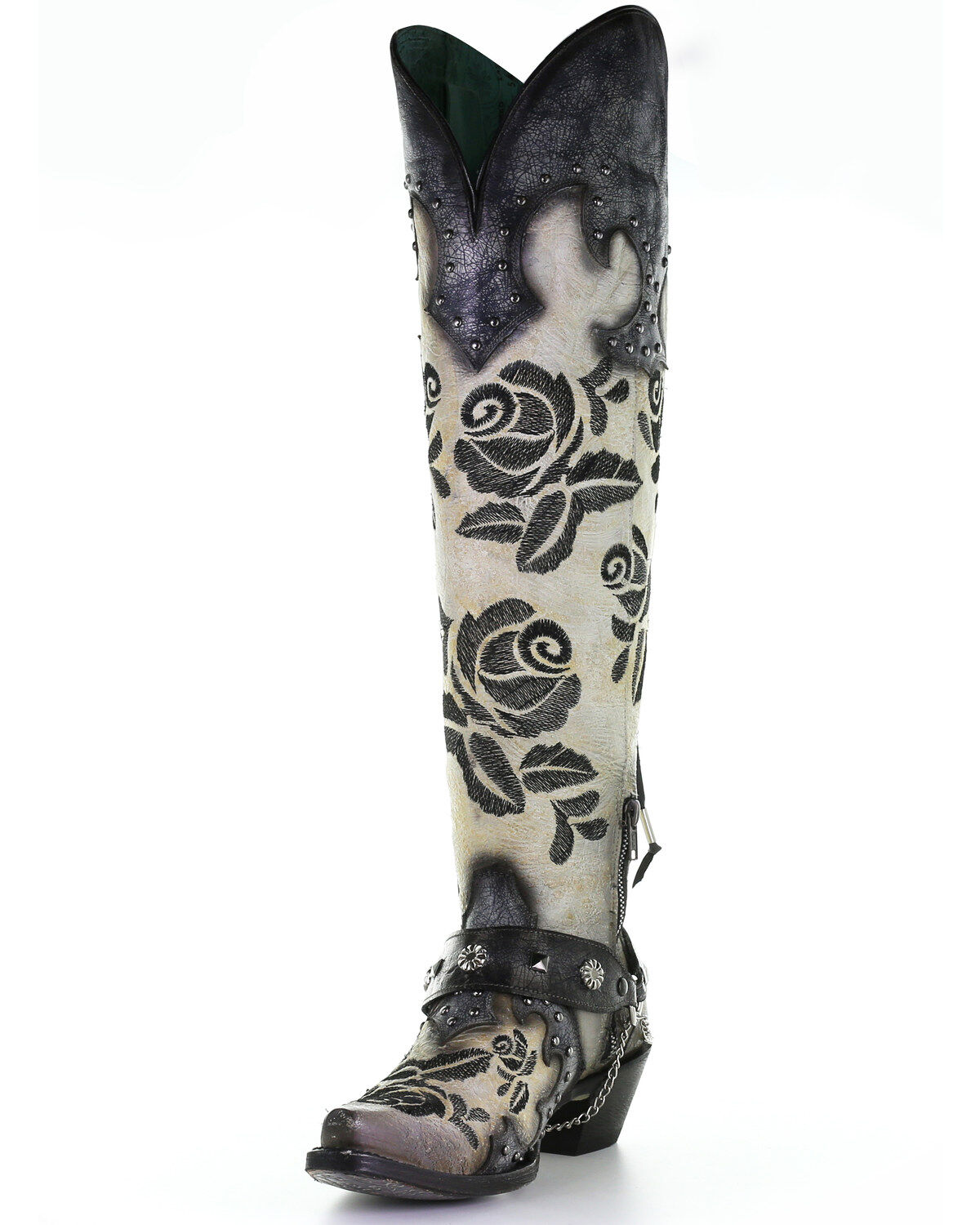 Image #6 - Corral Women's Rose Embroidery Western Boots - Snip Toe, , hi-res