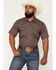 Image #1 - Cody James Men's 2 Step Paisley Print Short Sleeve Snap Western Shirt, Navy, hi-res