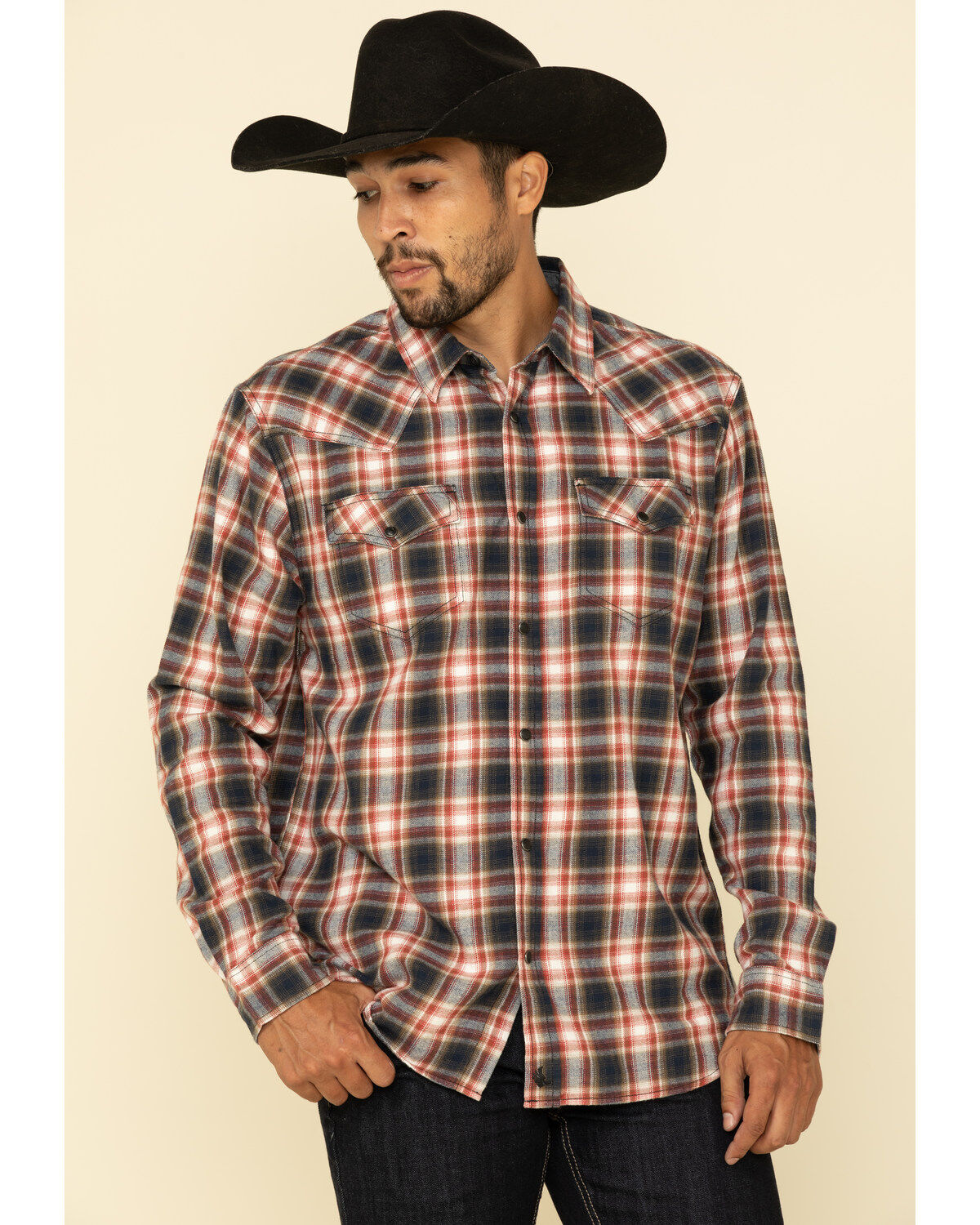 Image #1 - Cody James Men's Spruce Plaid Long Sleeve Western Flannel Shirt - Tall, , hi-res