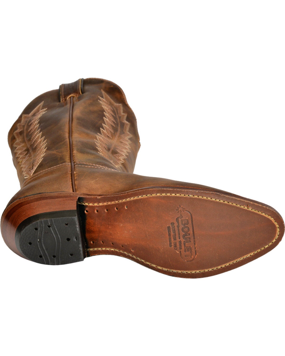 Image #5 - Boulet Fancy Stitched Cowgirl Boots - Medium Toe, Golden, hi-res