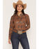 Image #1 - Ariat Women's Homestyle Rodeo Plaid Print Long Sleeve Button-Down Western Shirt, Brown, hi-res