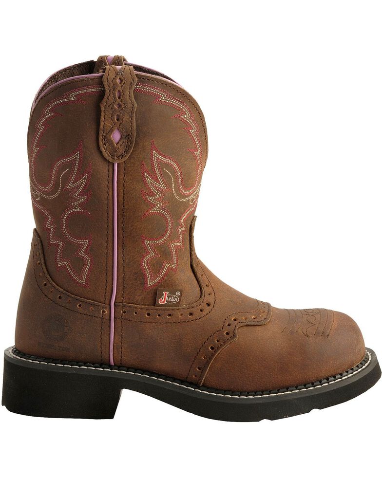 Justin Gypsy Women's 8" Brown EH Work Boots Steel Toe Boot Barn