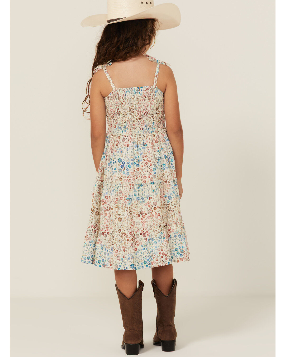 Product Name:  Shyanne Girls' Floral Print Sleeveless Midi Dress