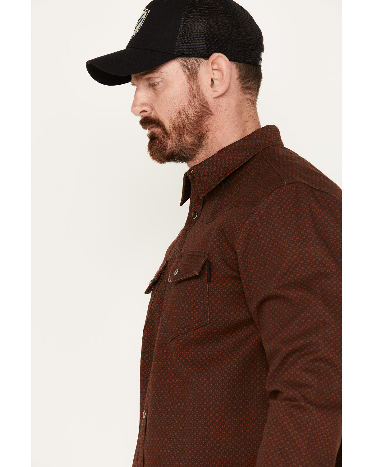 Image #2 - Cody James Men's FR Solid Long Sleeve Snap Western Shirt, Cognac, hi-res