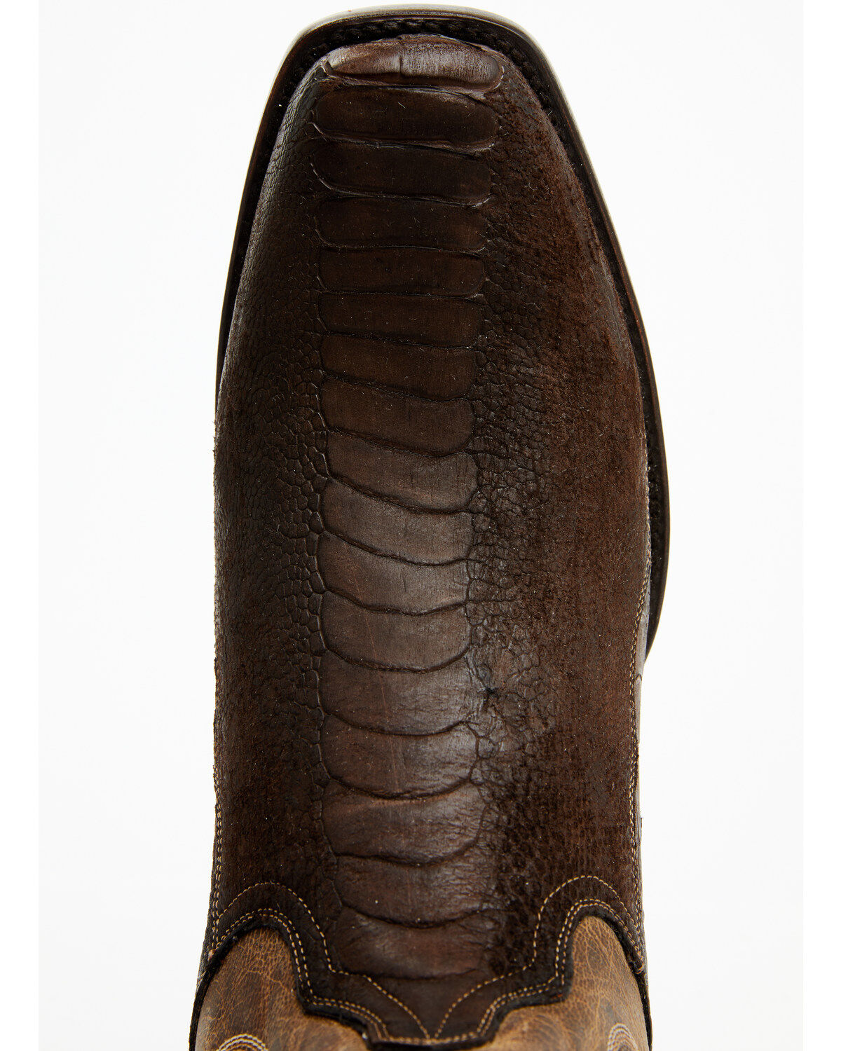 Image #6 - Dan Post Men's Exotic Ostrich Leg Western Boots - Square Toe, Chocolate, hi-res