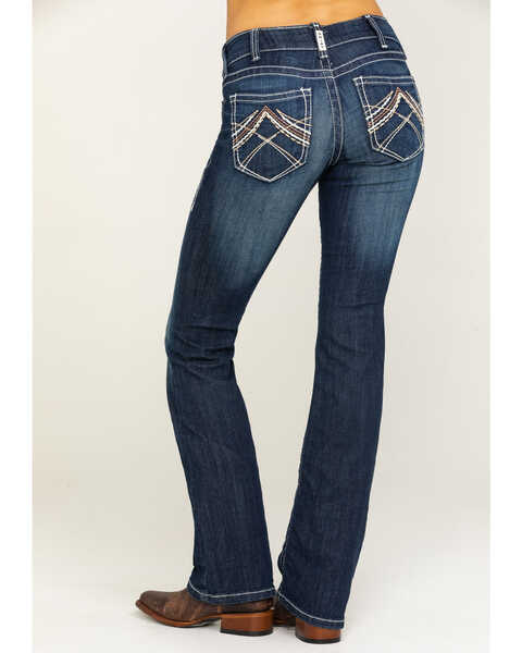 Image #5 - Ariat Women's Rosy Whipstitch Boot Cut Jeans, Blue, hi-res