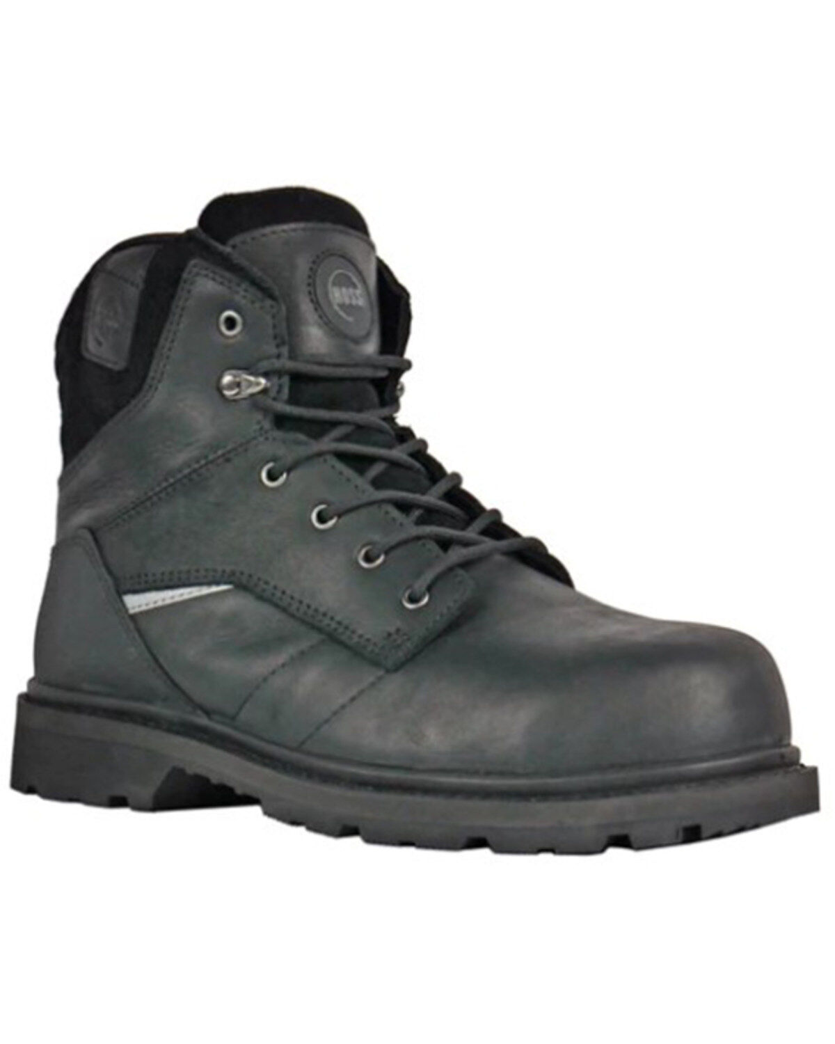 Image #1 - Hoss Men's Carson 6" Lace-Up Work Boots - Composite Toe, Black, hi-res