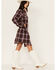 Image #3 - Wrangler Women's Jumbo Plaid Print Long Sleeve Western Mini Dress, Brown, hi-res