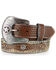 Nocona Men's Hair-On-Hide Star Concho Belt, Tan, hi-res