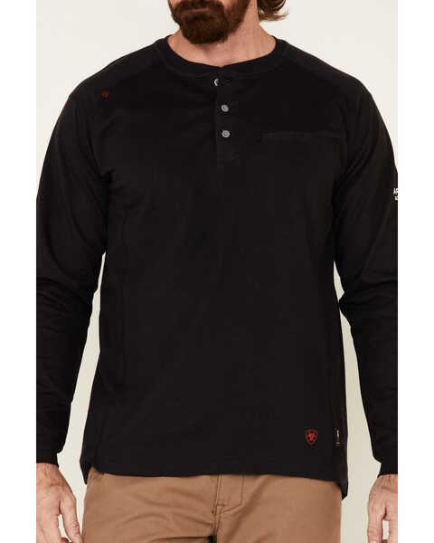 Image #3 - Ariat Men's Black Air Henley Long Sleeve Work Shirt , , hi-res