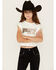 Image #1 - Saints & Hearts Girls' Howdy Tie Front Short Sleeve Graphic Tee, , hi-res