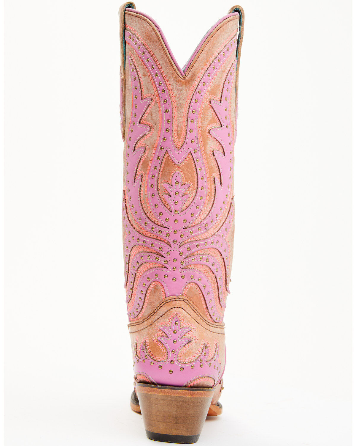Image #6 - Corral Women's Studded Neon Blacklight Western Boots - Snip Toe, Pink, hi-res