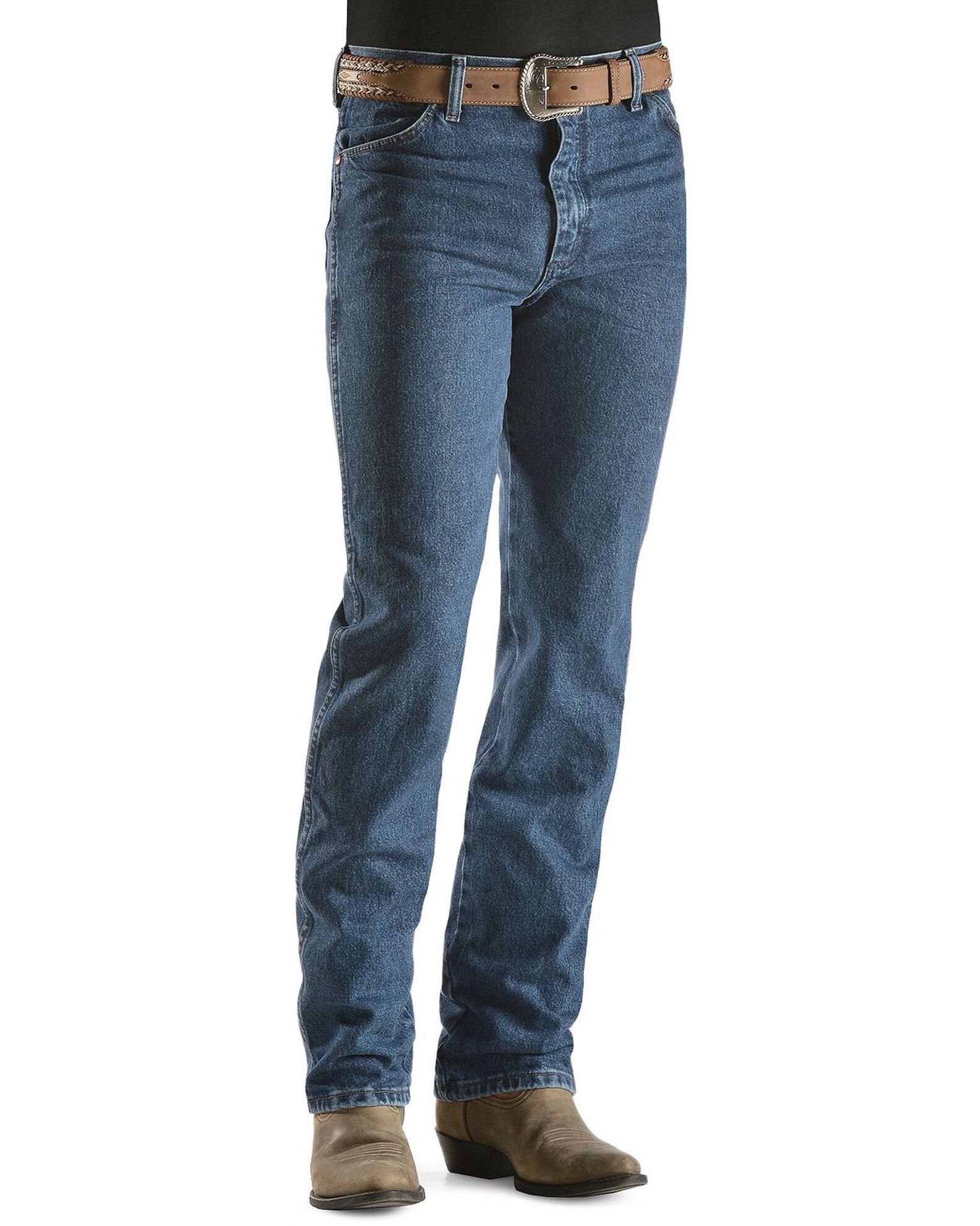 Image #2 - Wrangler Men's 936 Cowboy Cut Slim Fit Prewashed Jeans, Stonewash, hi-res
