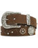 Image #2 - Ariat Women's Floral Rhinestone Concho Belt, Brown, hi-res