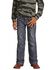 Image #2 - Rock & Roll Denim Boys' Dark Wash Ladder Stitch Bootcut Jeans, Blue, hi-res