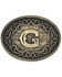 Image #1 - Montana Silversmiths Filigree Initial G Belt Buckle, Bronze, hi-res