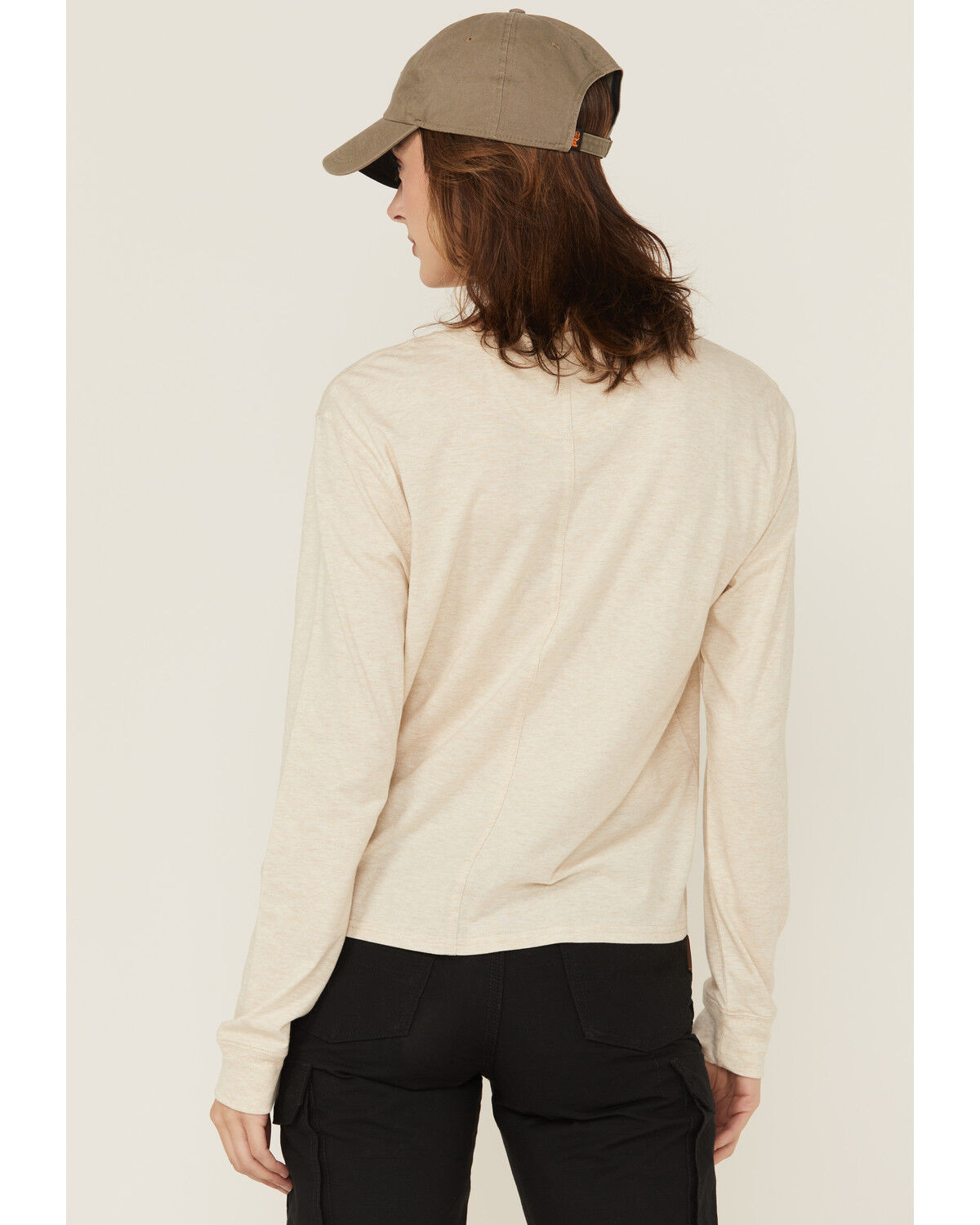 Image #4 - Carhartt Women's TENCEL™ Loose Fit Long Sleeve Pocket Shirt, Oatmeal, hi-res