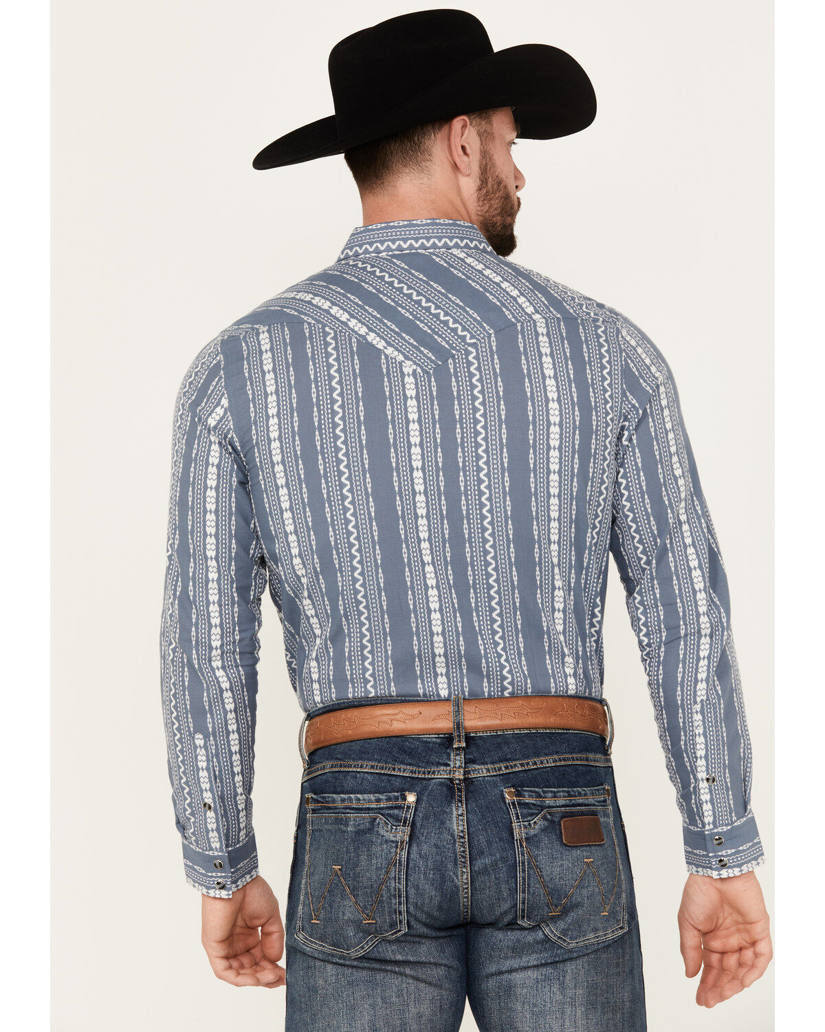 Image #4 - Cody James Men's War Hunt Southwestern Striped Print Long Sleeve Snap Western Shirt, , hi-res