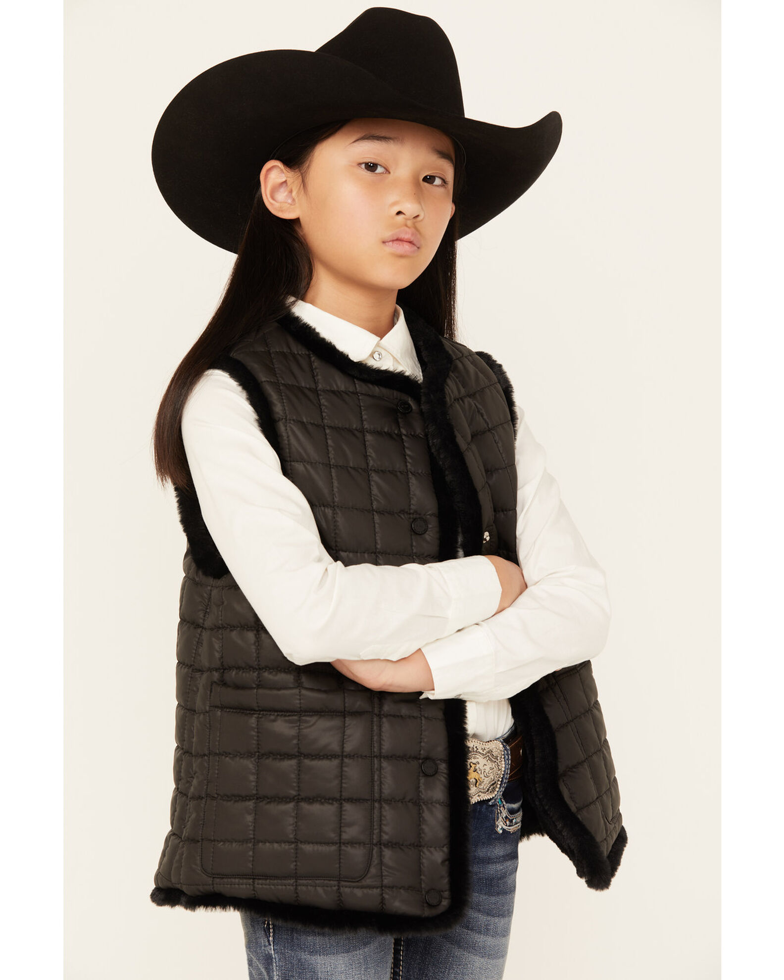 Little girls fur vest sales