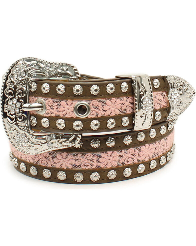 Ariat Girls' Floral Lace Studded Belt Boot Barn