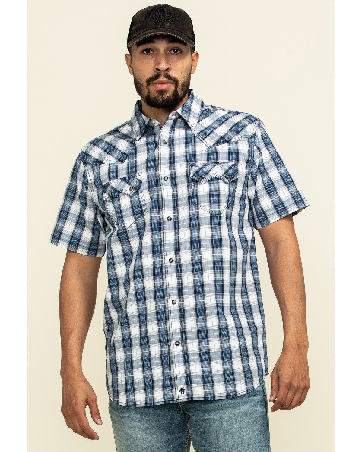 Image #1 - Moonshine Spirit Men's El Jefe Plaid Short Sleeve Western Shirt, , hi-res