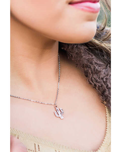 Image #2 - Montana Silversmiths Women's Desert Darling Rose Cactus Pendant Necklace, Silver, hi-res