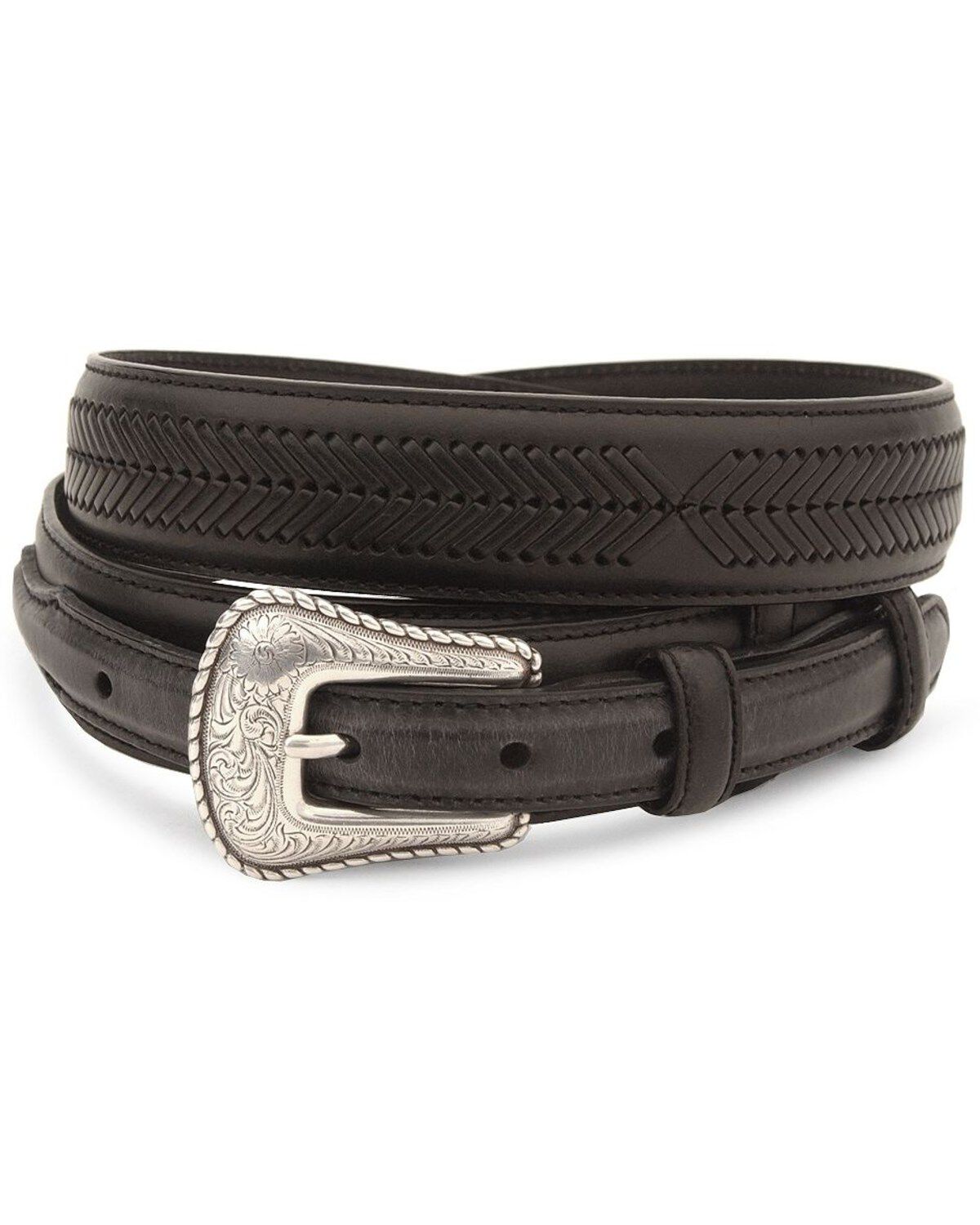 Image #1 - Nocona Men's Leather Ranger Belt - Reg & Big, Black, hi-res